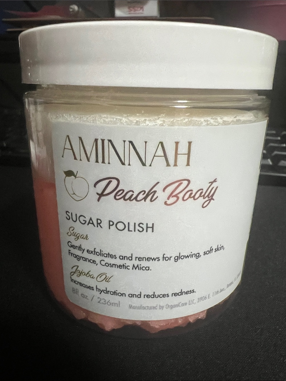 Aminnah Peach Booty Sugar Scrub
